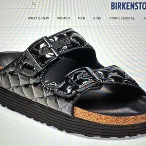 Papillio by Birkenstock Gorgeous Quilted Leather Platform Sandals, NWOT, Size 39